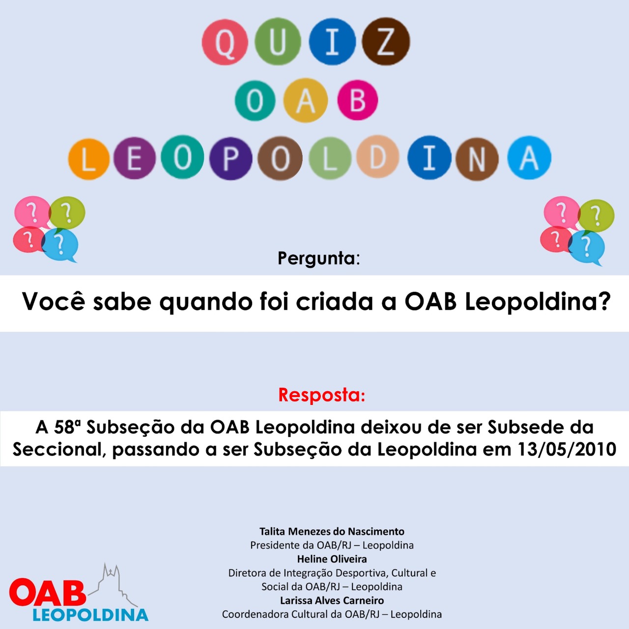 QUIZ :: OAB Leopoldina RJ