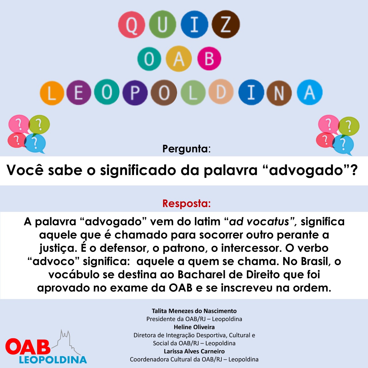 QUIZ :: OAB Leopoldina RJ