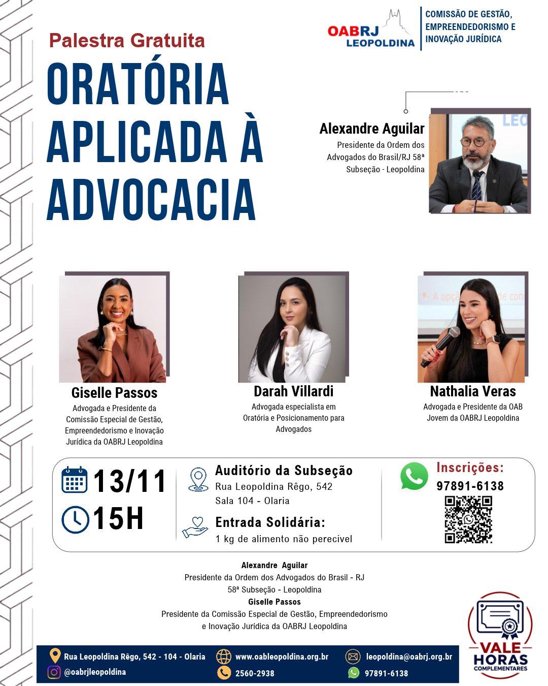 🎤 PALESTRA GRATUITA | ORATÓRIA APLICADA À ADVOCACIA – 13.11.26