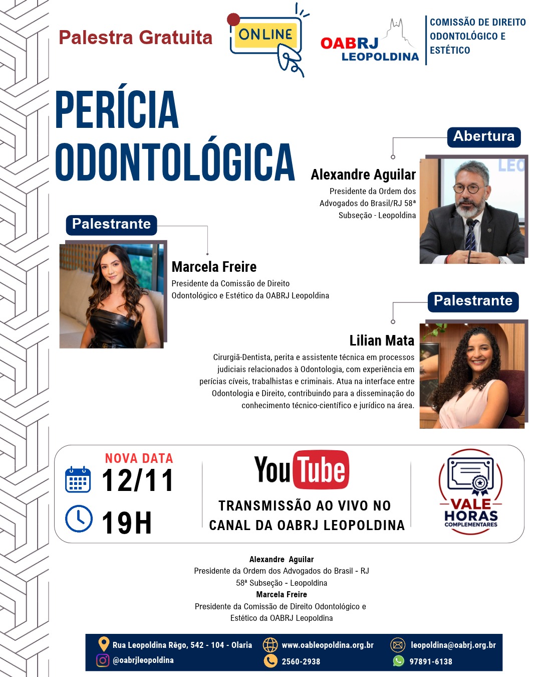🦷⚖️ PALESTRA GRATUITA | PERÍCIA ODONTOLÓGICA -12.11.26