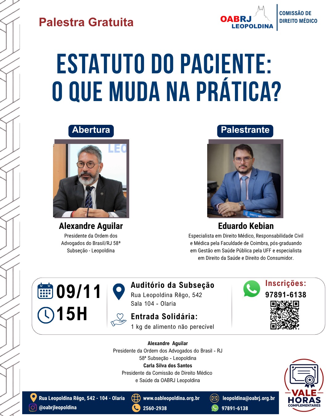 PALESTRA GRATUITA | ESTATUTO DO PACIENTE: O QUE MUDA NA PRÁTICA? – 09.11.26